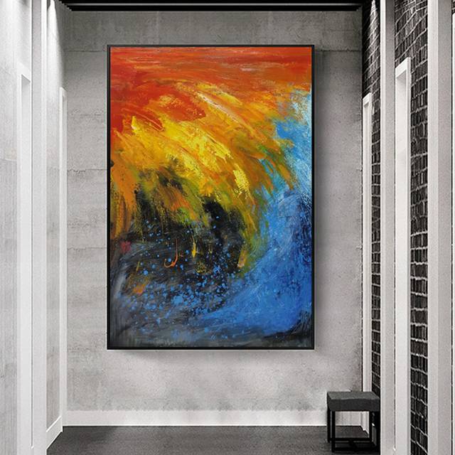 Red Living Abstract Canvas Wall Art 89SSK wall art